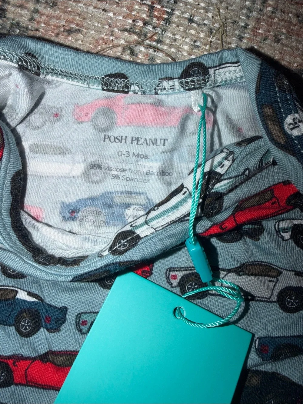 Posh Peanut - Miles - Zippered Gown- Cars 0-3 Months
